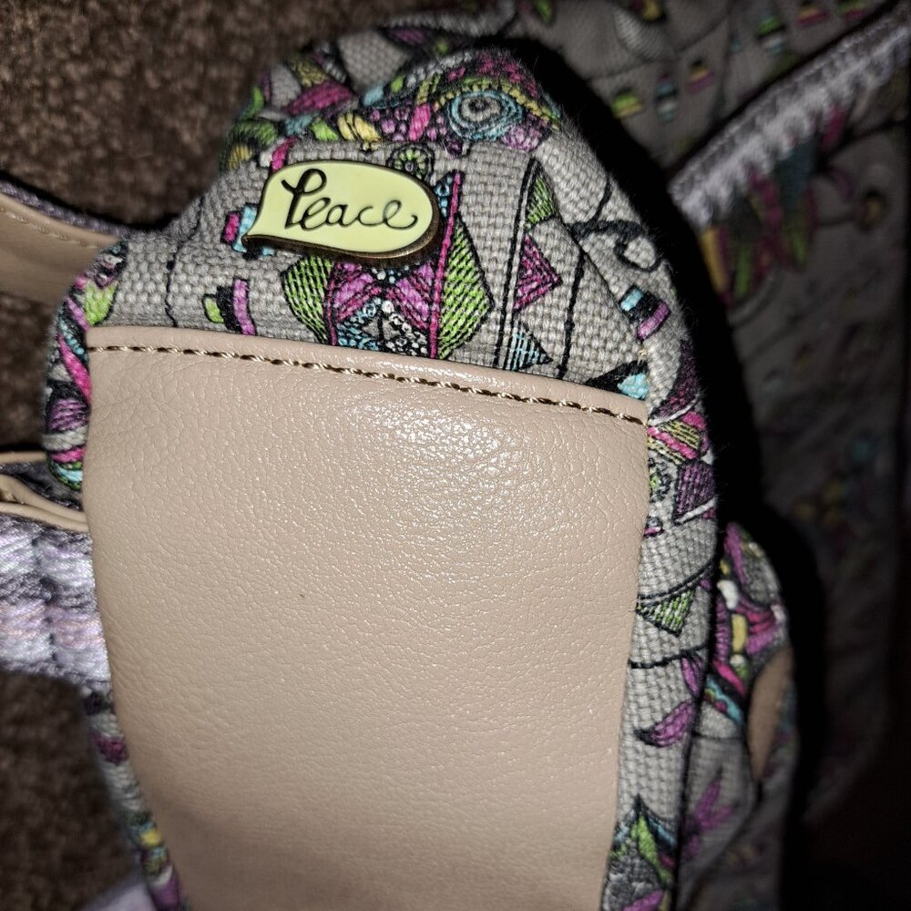 SAKROOTS Backpack/Crossbody Convertible Floral Owl Peace Pattern Bag - Picture 9 of 14